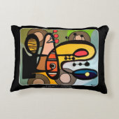 「世紀半ばモダン抽象芸術絵を描く機械」の アクセントクッション (裏面)