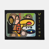 「世紀半ばモダン抽象芸術絵を描く機械」の ドアマット (正面)