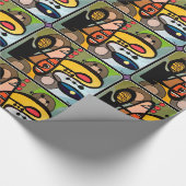 「世紀半ばモダン抽象芸術絵を描く機械」の ラッピングペーパー (角)