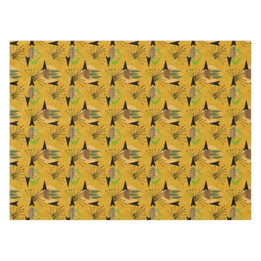 世紀半ばモダン金ゴールド | 観葉植物 | アトミック テーブルクロス (正面(横))