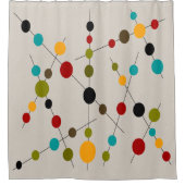 世紀半ば円およびライン シャワーカーテン (正面)