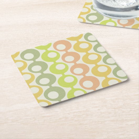 世紀半カラフルば スクエアペーパーコースター (アングル)