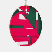 世紀半モダンばさくらんぼ赤白ダークグリーン セラミックオーナメント (右)