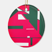 世紀半モダンばさくらんぼ赤白ダークグリーン セラミックオーナメント (左)