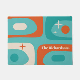 世紀半モダンばの原子パーソナライズされた束 ドアマット