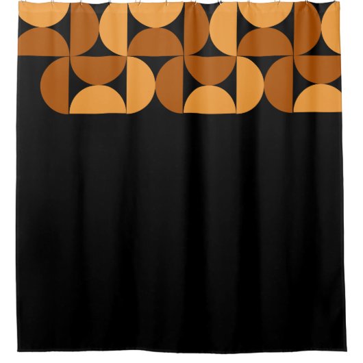 世紀半モダンばの焼け粘土とモカ シャワーカーテン (正面)