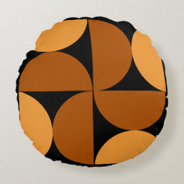 世紀半モダンばの焼け粘土とモカ ラウンドクッション