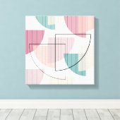 世紀半モダンばカラフル キャンバスプリント (インサイチュ (ウッドフロア))