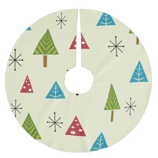 世紀半モダンばクリスマスツリー ブラッシュドポリエステルツリースカート (正面)