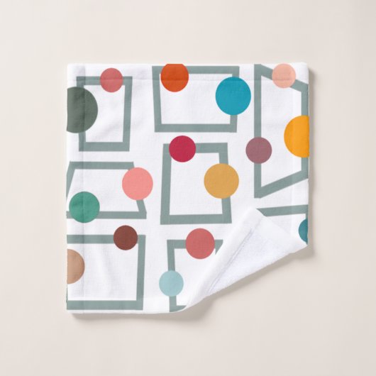 世紀半モダンば台形と円 バスタオルセット (ウォッシュタオル)