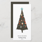 世紀半モダンば図解入りの、写真付きののクリスマスツリー シーズンカード (正面/裏面)