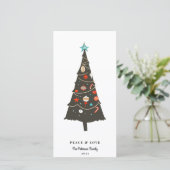 世紀半モダンば図解入りの、写真付きののクリスマスツリー シーズンカード (スタンド正面)