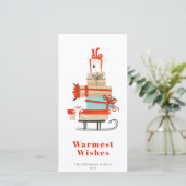 世紀半モダンば図解入りの、写真付きののクリスマス シーズンカード (スタンド正面)