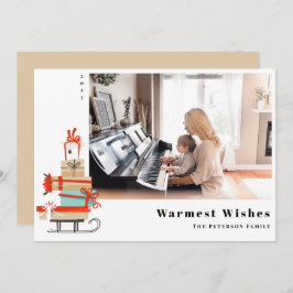 世紀半モダンば図解入りの、写真付きののクリスマス シーズンカード