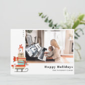 世紀半モダンば図解入りの、写真付きののクリスマス シーズンカード (スタンド正面)