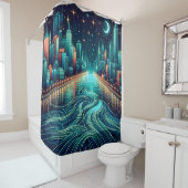 「世紀半モダンば夜景」 シャワーカーテン (インサイチュ)