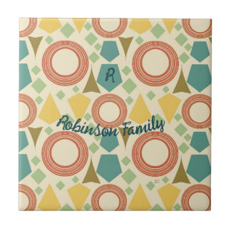 世紀半モダンば幾何カラフルパーソナライズされた品 タイル