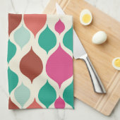 世紀半モダンば幾何カラフル物 キッチンタオル (四つ折り)