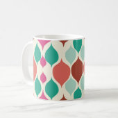 世紀半モダンば幾何カラフル物 コーヒーマグカップ (正面左)