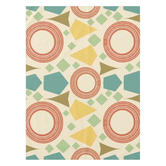 世紀半モダンば幾何カラフル テーブルクロス (正面)