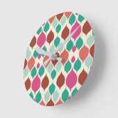 世紀半モダンば幾何カラフル ラウンド壁時計 (傾斜)