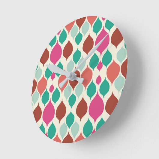 世紀半モダンば幾何カラフル ラウンド壁時計 (傾斜)