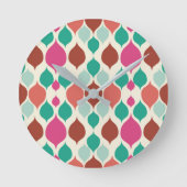 世紀半モダンば幾何カラフル ラウンド壁時計 (正面)