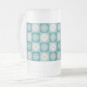 世紀半モダンば幾何学花霜マグカップ フロストグラスビールジョッキ (正面左)