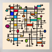 世紀半モダンば抽象芸術ポスター#49