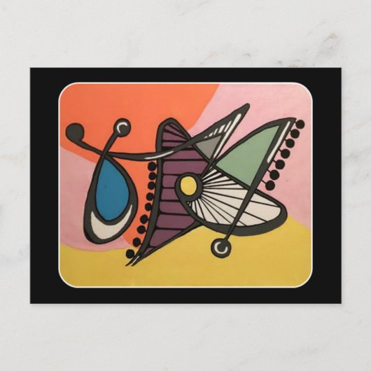 「世紀半モダンば抽象芸術、蝶絵画」 ポストカード (正面)