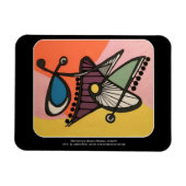 「世紀半モダンば抽象芸術、蝶絵画」 マグネット (横)