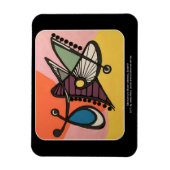 「世紀半モダンば抽象芸術、蝶絵画」 マグネット (縦)