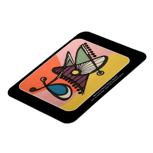 「世紀半モダンば抽象芸術、蝶絵画」 マグネット (左側)