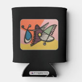 「世紀半モダンば抽象芸術、蝶絵画」 缶クーラー (裏面)