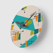 世紀半モダンば抽象芸術#55 ラウンド壁時計 (傾斜)