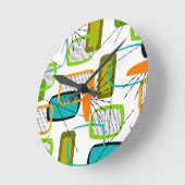 世紀半モダンば抽象芸術#57 ラウンド壁時計 (傾斜)