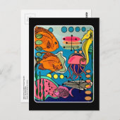 「世紀半モダンば海水中競技絵画」の ポストカード (正面/裏面)