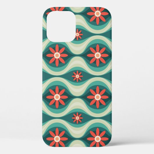 世紀半モダンば：オレンジフラワー抽象芸術 Case-Mate iPhoneケース (裏面)