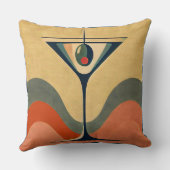 世紀半モダンば「ピメントオリーブmartini wave」 クッション (裏面)