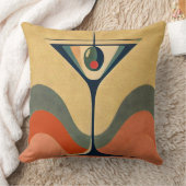 世紀半モダンば「ピメントオリーブmartini wave」 クッション (ブランケット)