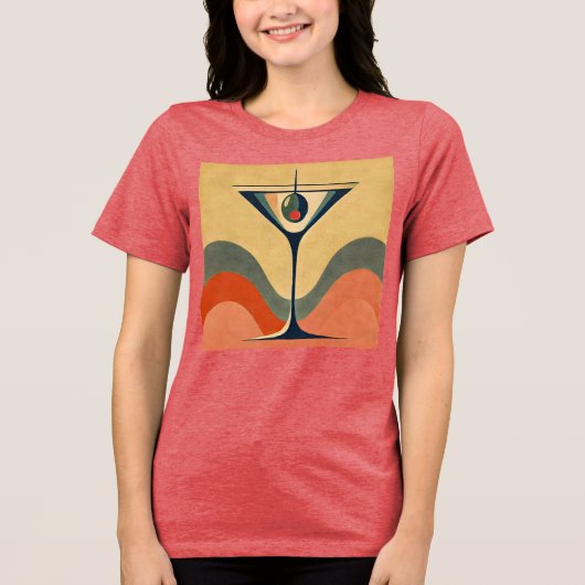 世紀半モダンば「ピメントオリーブmartini wave」 トライブレンドＴシャツ (正面)