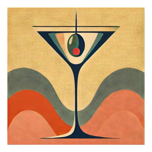 世紀半モダンば「ピメントオリーブmartini wave」 フォトプリント (正面)
