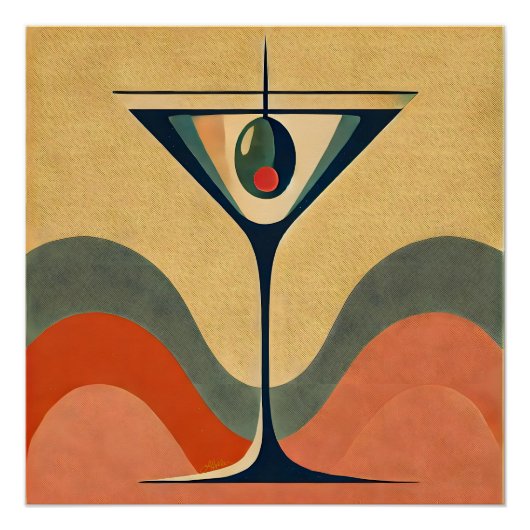 世紀半モダンば「ピメントオリーブmartini wave」 ポスター (正面)