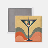 世紀半モダンば「ピメントオリーブmartini wave」 マグネット (正面/裏面)