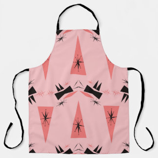世紀半モダンば：ピンクの珊瑚の模様。 エプロン