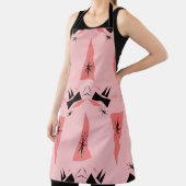 世紀半モダンば：ピンクの珊瑚の模様。 エプロン (インサイチュ)