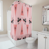 世紀半モダンば：ピンクの珊瑚の模様。 シャワーカーテン (インサイチュ)