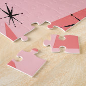 世紀半モダンば：ピンクの珊瑚の模様。 ジグソーパズル (側面)