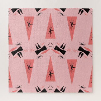 世紀半モダンば：ピンクの珊瑚の模様。 ジグソーパズル