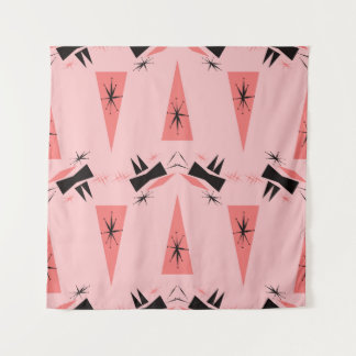 世紀半モダンば：ピンクの珊瑚の模様。 タペストリー